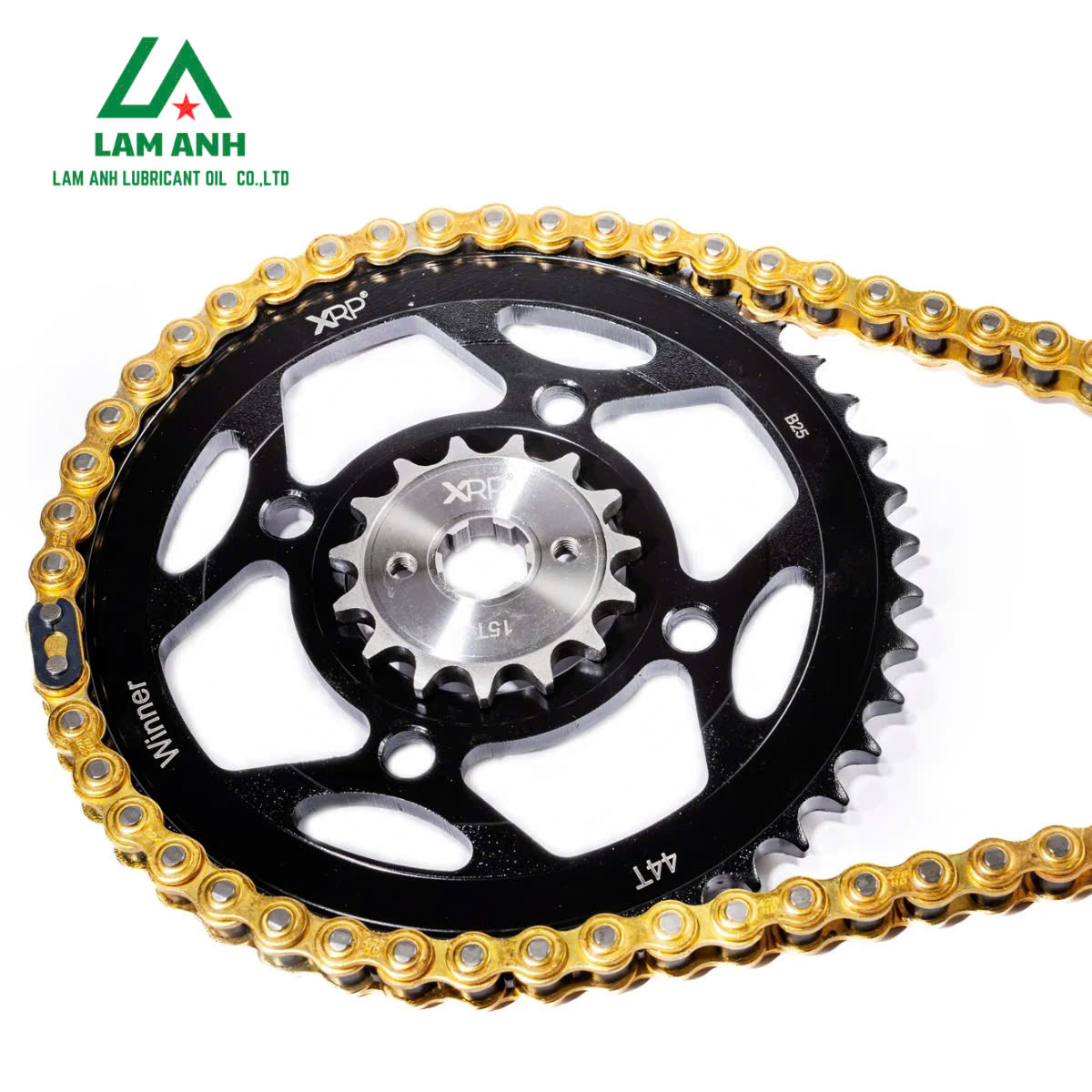 Bộ Nhông Sên Đĩa Phốt Cao Su XRP – Đĩa Đen, Sên Vàng Cao Cấp Cho Xe Côn Tay Bộ Nhông Sên Đĩa Phốt Cao Su XRP – Đĩa Đen, Sên Vàng Cao Cấp Cho Xe Côn Tay