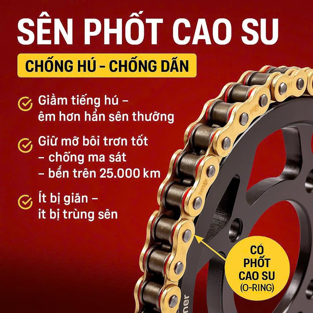 Bộ Nhông Sên Đĩa Phốt Cao Su XRP – Đĩa Đen, Sên Vàng Cao Cấp Cho Xe Côn Tay Bộ Nhông Sên Đĩa Phốt Cao Su XRP – Đĩa Đen, Sên Vàng Cao Cấp Cho Xe Côn Tay